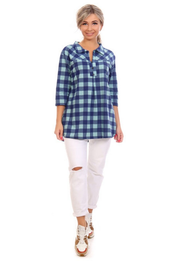 Фото товара 21791, клетчатая свободная туника