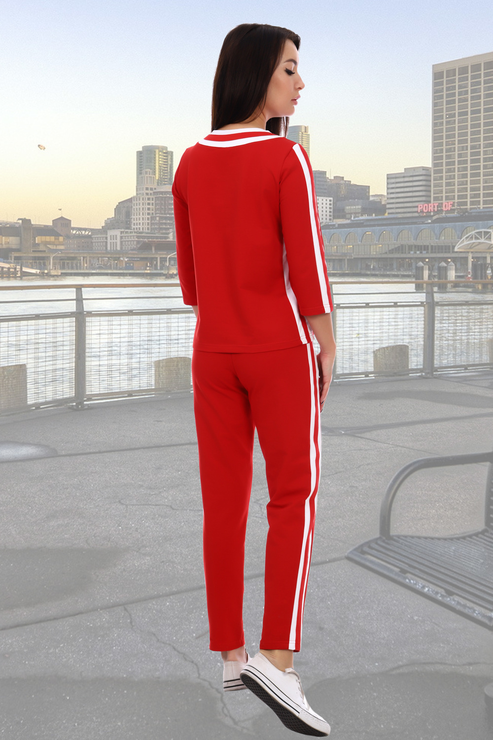 Фото товара 15791, красный костюм в спортивном стиле