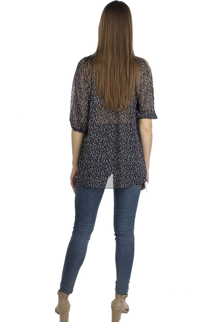 Фото товара 19408, черная шифоновая блузка